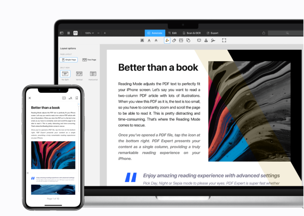 Features of PDF Expert for Mac in Mobile Testing 